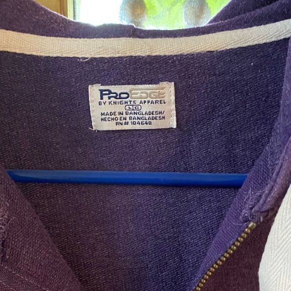 TCU Zip Up Jacket Large Pro Edge Hoodie Purple - Picture 7 of 10